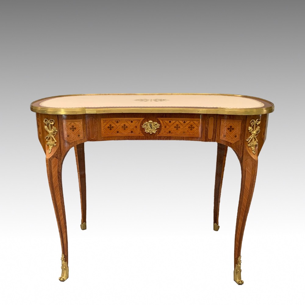 French Purpleheart & Tulipwood Ormolu Mounted Writing Table by Durand View V