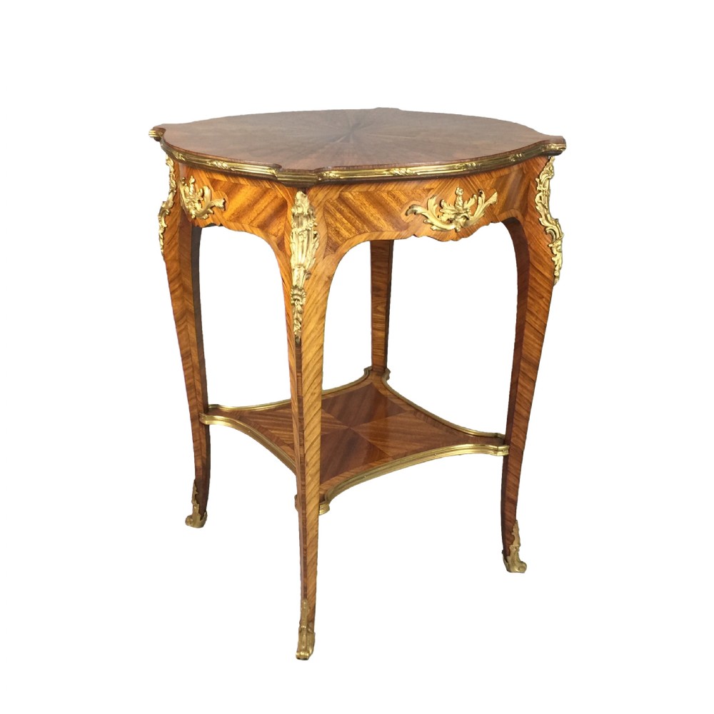 French Belle Epoque Kingwood Parquetry Table Ambulante Retailed by Maples