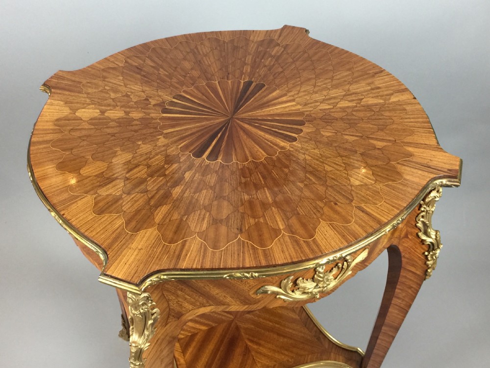 French Belle Epoque Kingwood Parquetry Table Ambulante Retailed by Maples View IV