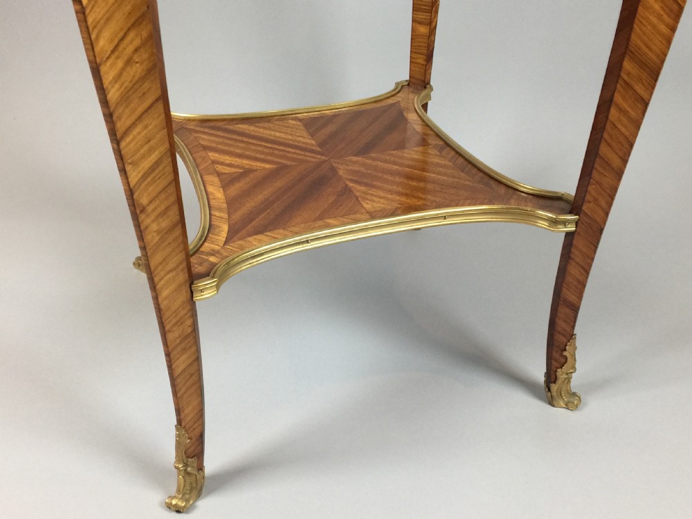 French Belle Epoque Kingwood Parquetry Table Ambulante Retailed by Maples View VI
