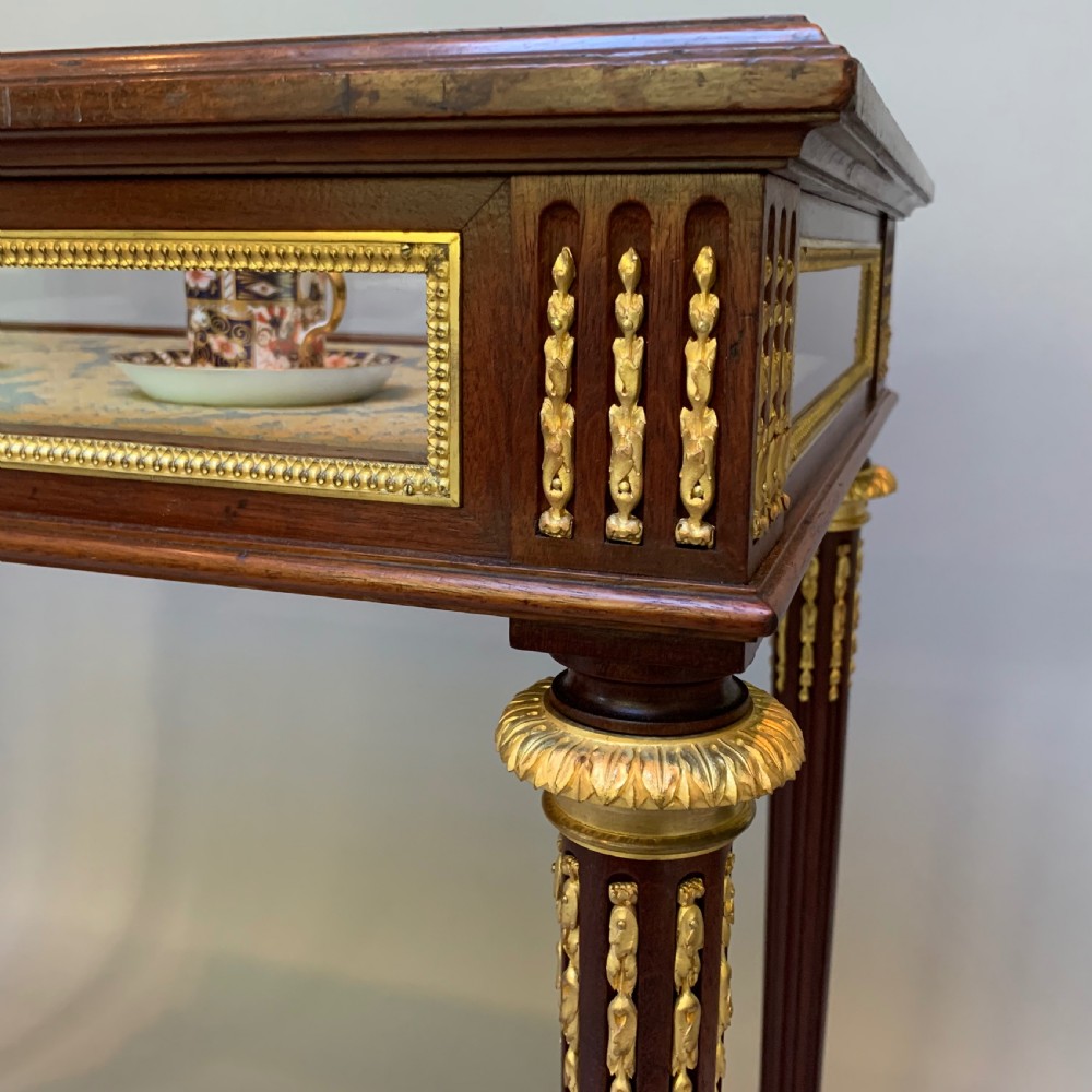 French Mahogany & Ormolu Mounted bijouterie Table Vitrine In Louis XVI Style View III