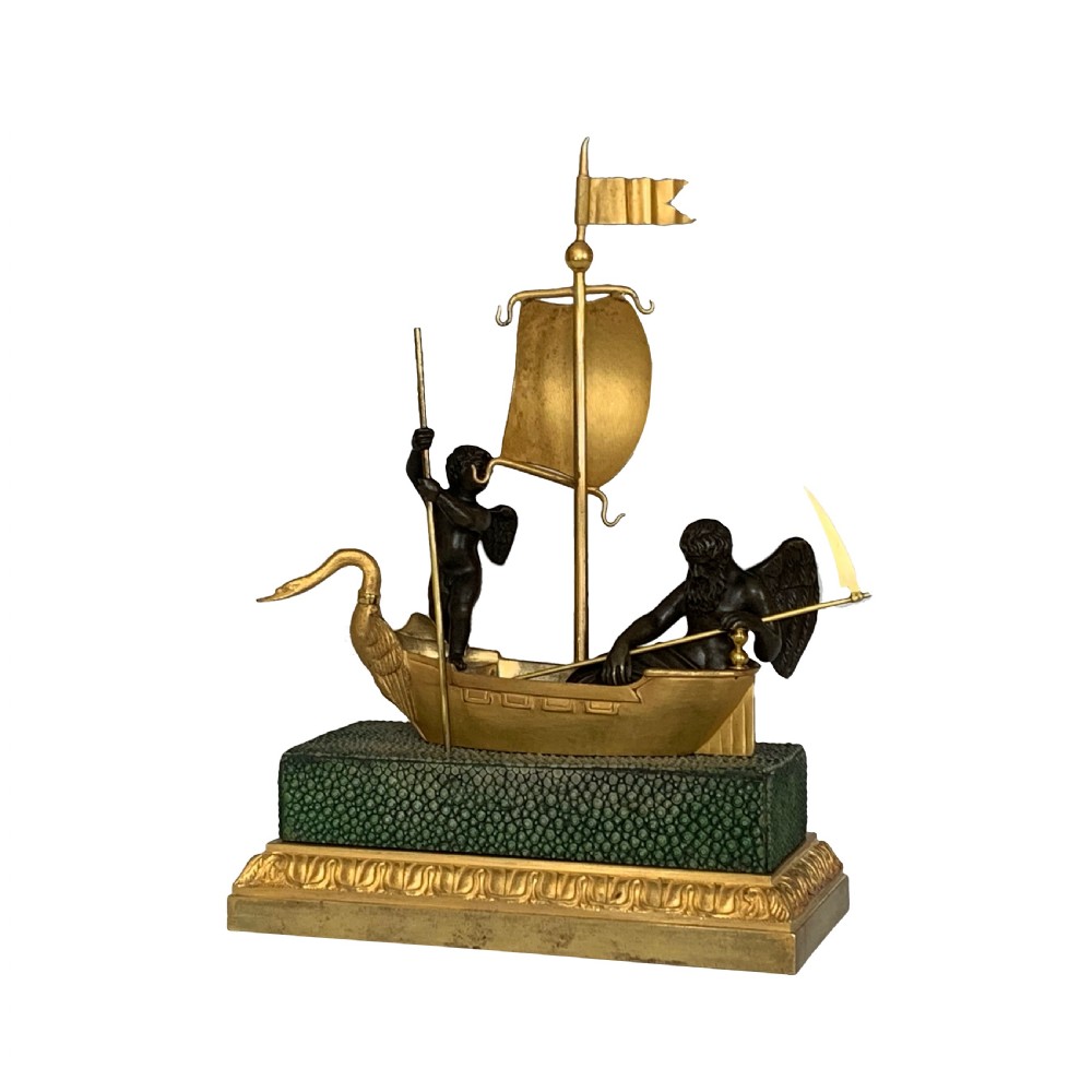 French Ormolu & Shagreen Encrier Inkwell 