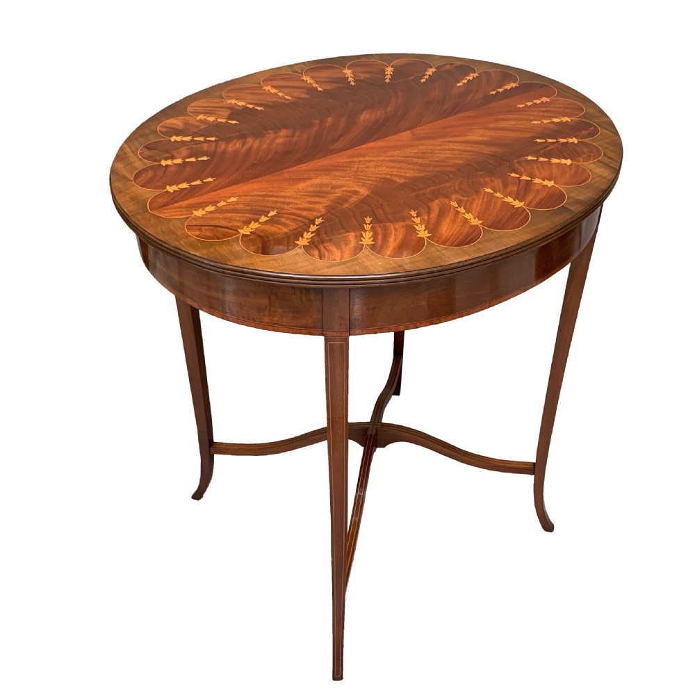 Antique Edwardian Mahogany Inlaid Side Table