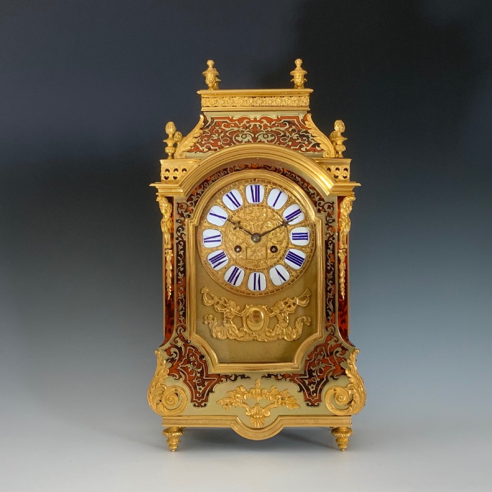 Antique Napoleon III Boulle Tortoiseshell & Ormolu Mounted Clock View II