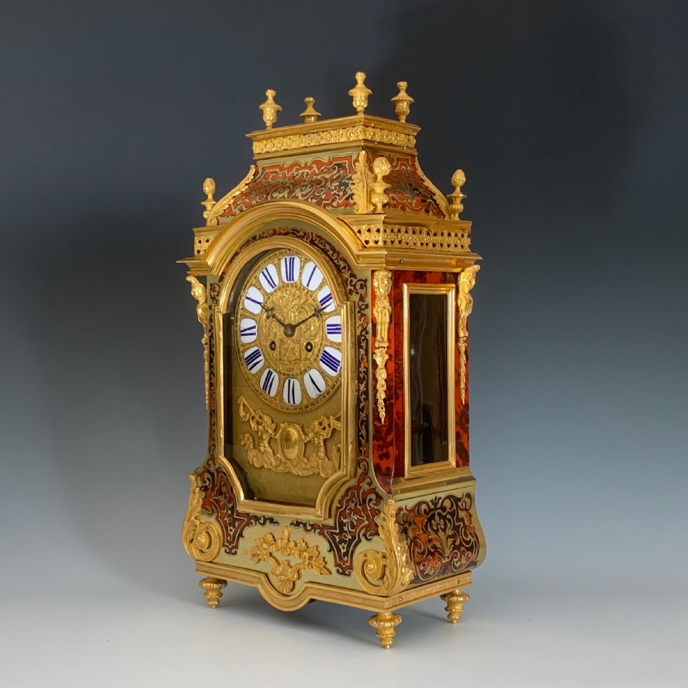 Antique Napoleon III Boulle Tortoiseshell & Ormolu Mounted Clock View III
