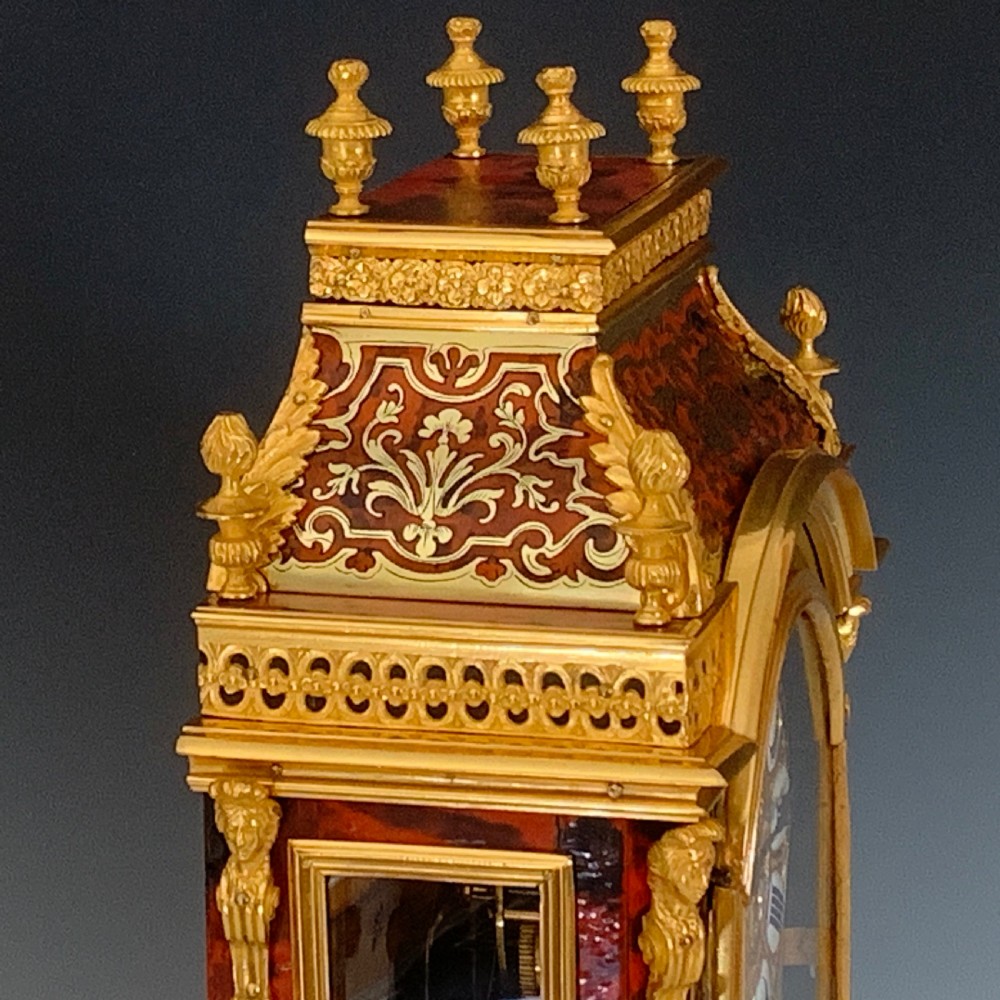 Antique Napoleon III Boulle Tortoiseshell & Ormolu Mounted Clock View V