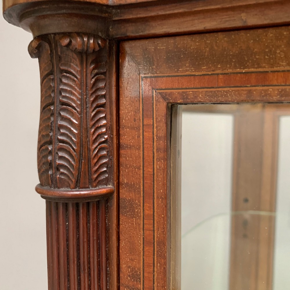 Antique Edwardian Mahogany & Marquetry Inlaid Bijouterie Cabinet View VIII