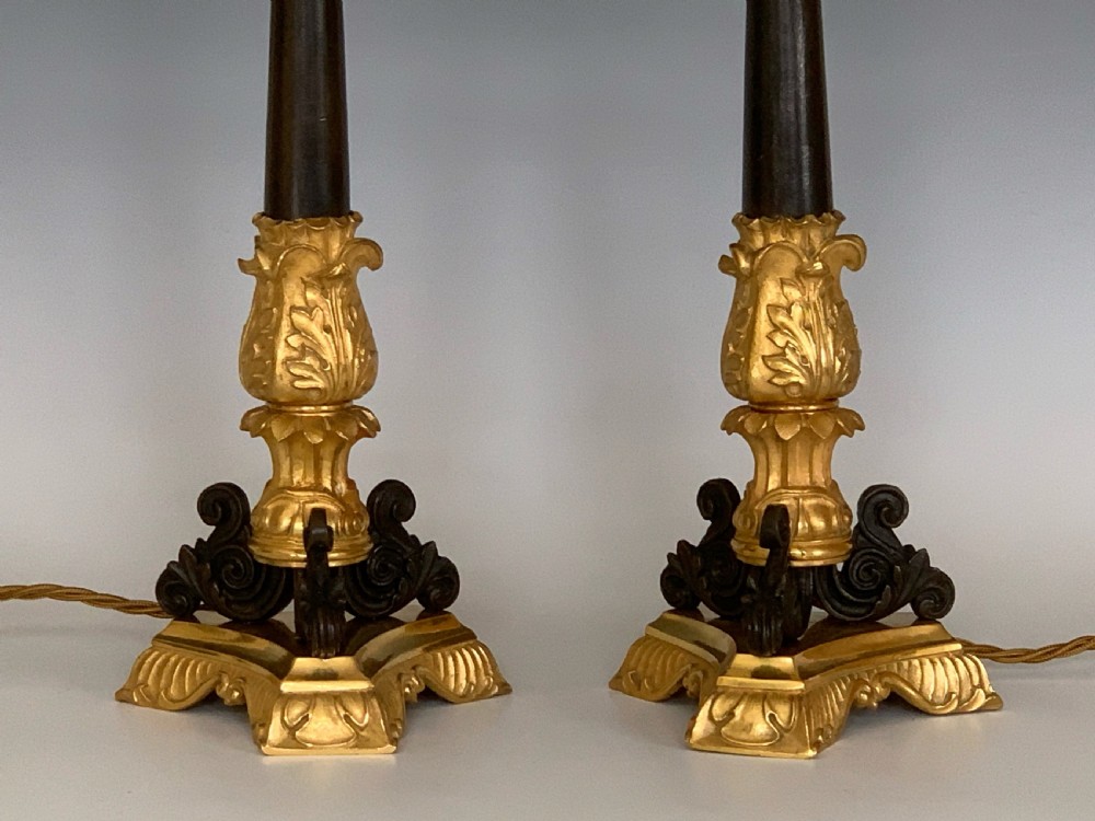 Antique French Ormolu & Bronze Table Lamps View IV