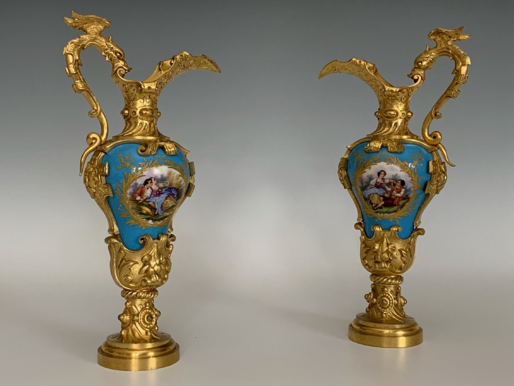 Napoleon III Ormolu & Sevres Porcelain Ewers View VI