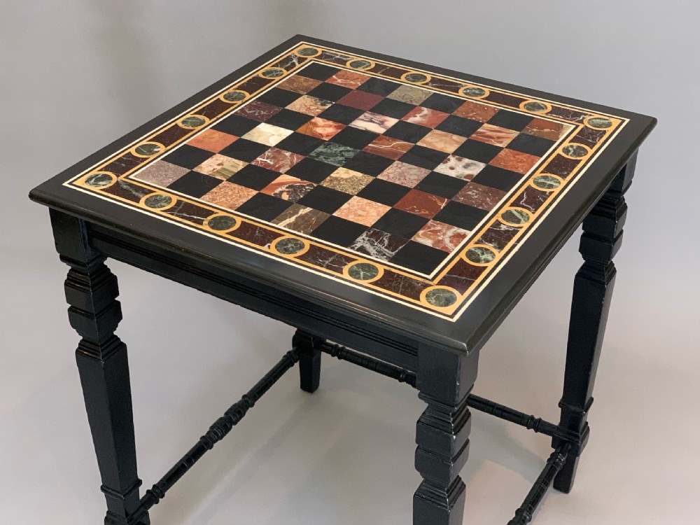 Antique Devonshire Specimen Marble Chess Table View III