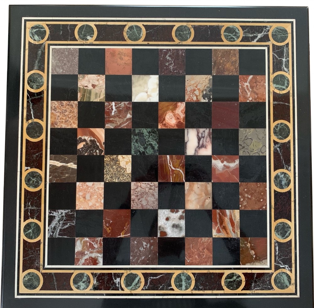 Antique Devonshire Specimen Marble Chess Table View II