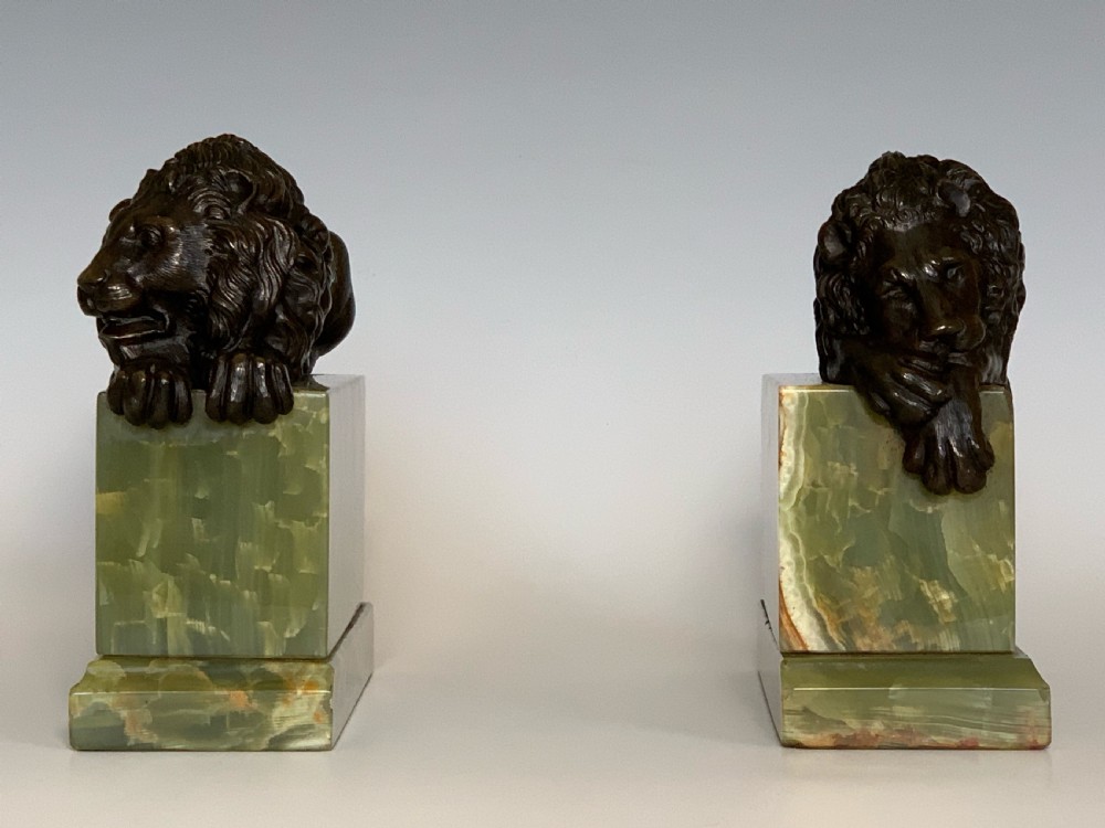 Antique 19th Century Bronze Lions After Canova View VII