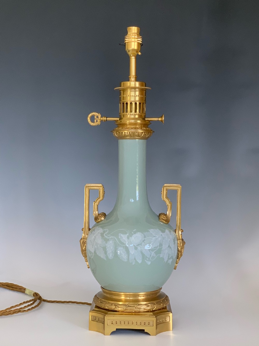 French Pate-Sur-Pate Porcelain Lamp View II