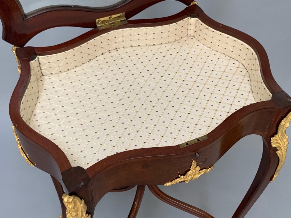 Edwardian Mahogany & Ormolu Display Bijouterie Table View V