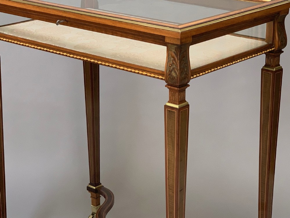 Victorian Harewood Walnut & Ormolu Display Bijouterie Table View VI