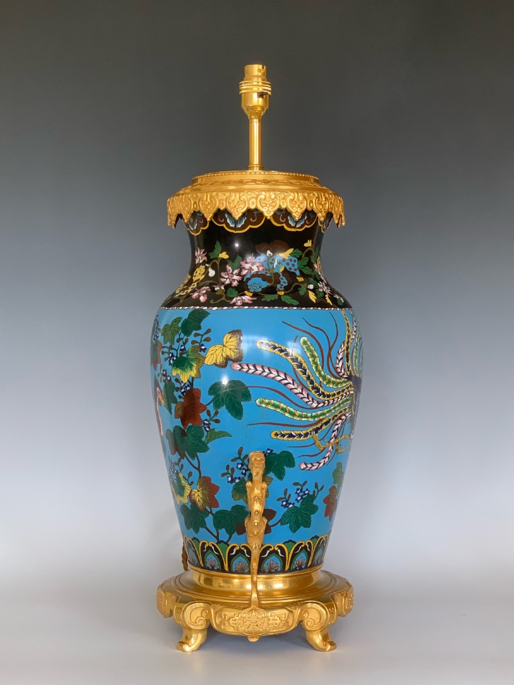 A Pair of Japanese Enamel Vases Table Lamps View V