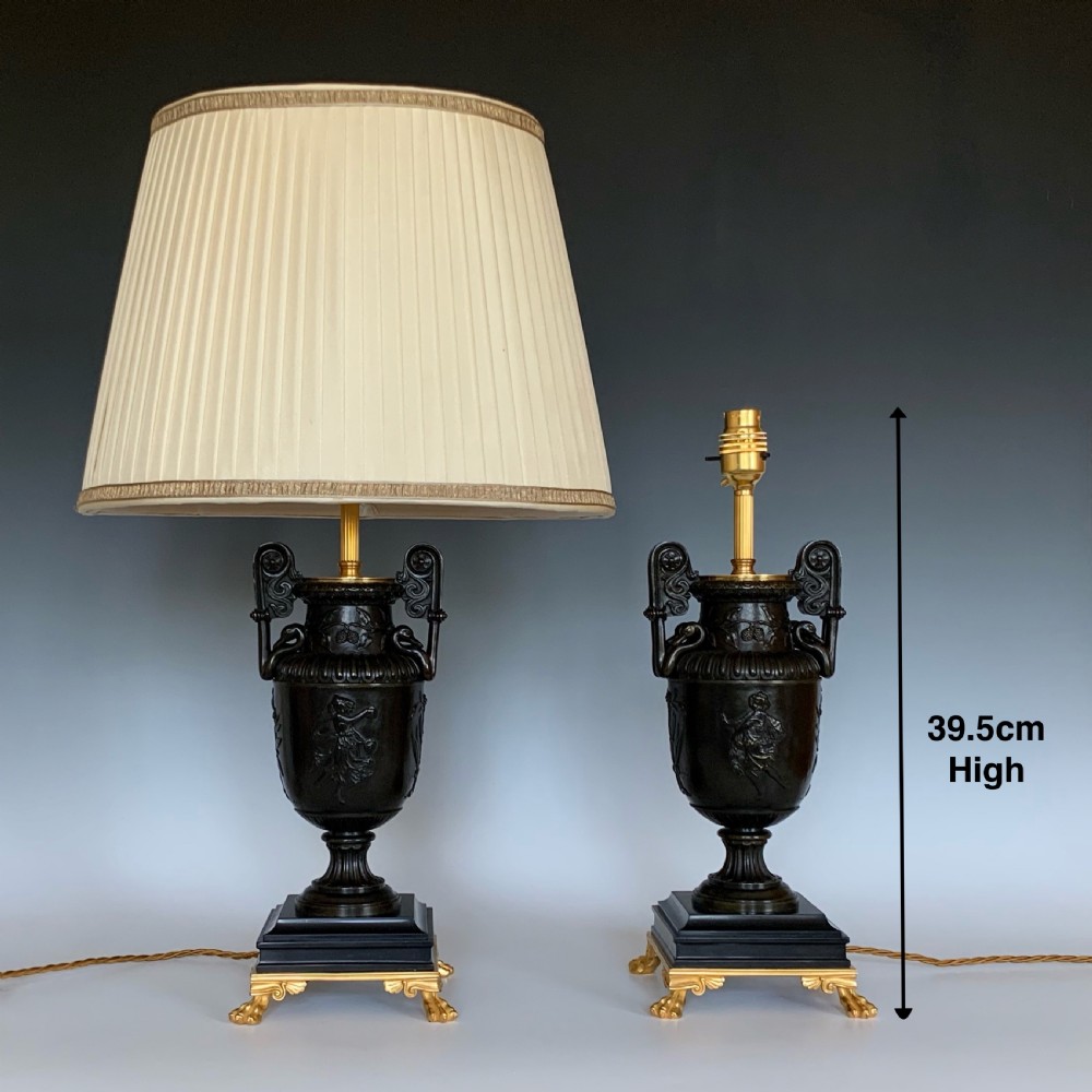 Pair of Victorian Bronze Table Lamps View IV