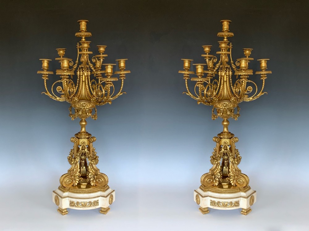 French Louis XVI Style Ormolu Candelabra View III