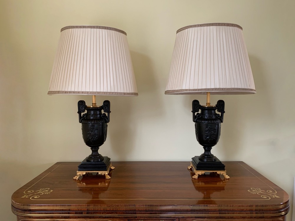 Pair of Victorian Bronze Table Lamps