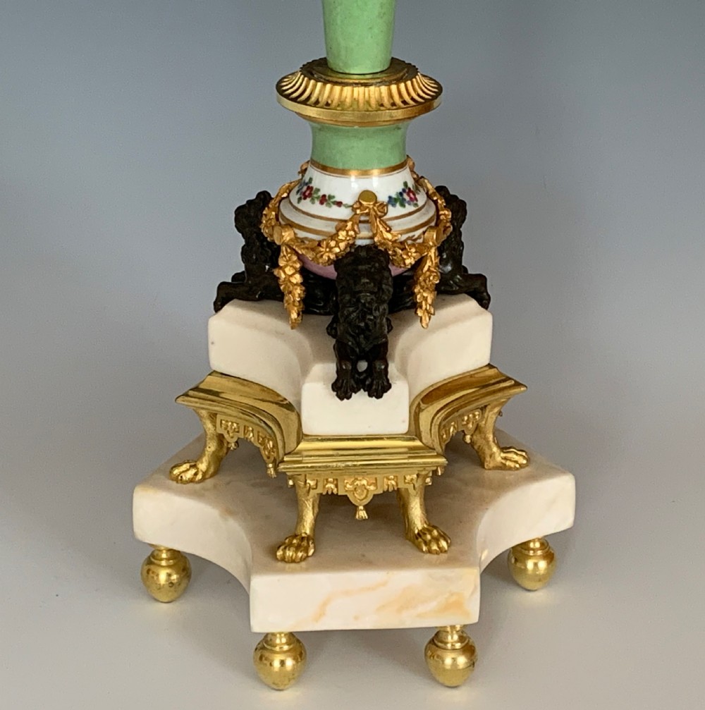 Napoleon III French Porcelain & Ormolu Mounted Candelabra View III