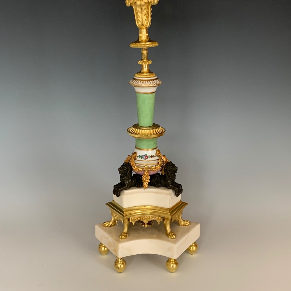 Napoleon III French Porcelain & Ormolu Mounted Candelabra View IV