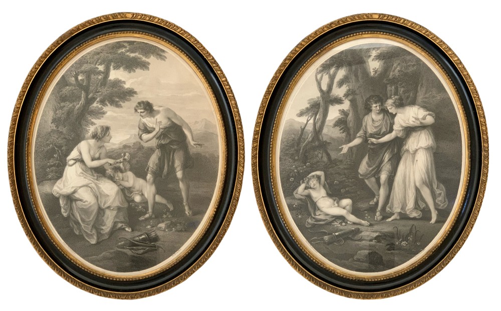 Georgian Engravings After Kauffman 'Cupid & Cephisa'