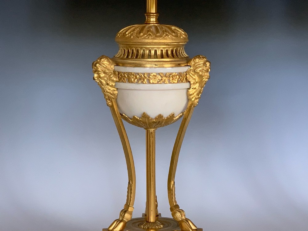 Pair of 19th Century Ormolu & Marble French Table Lamps View IV