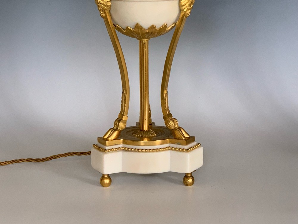 Pair of 19th Century Ormolu & Marble French Table Lamps View V