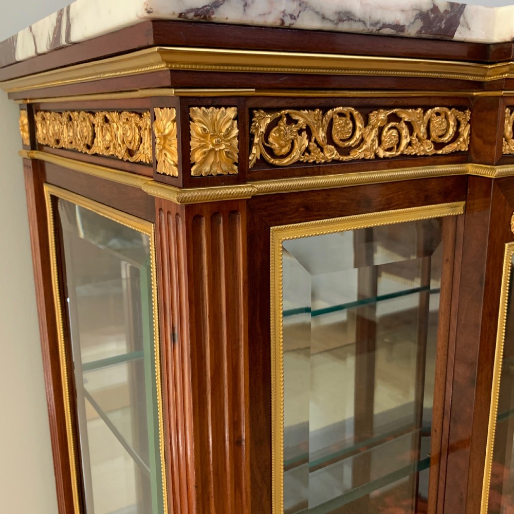 Antique Belle Epoque Mahogany & Ormolu Louis XVI Style Vitrine View III