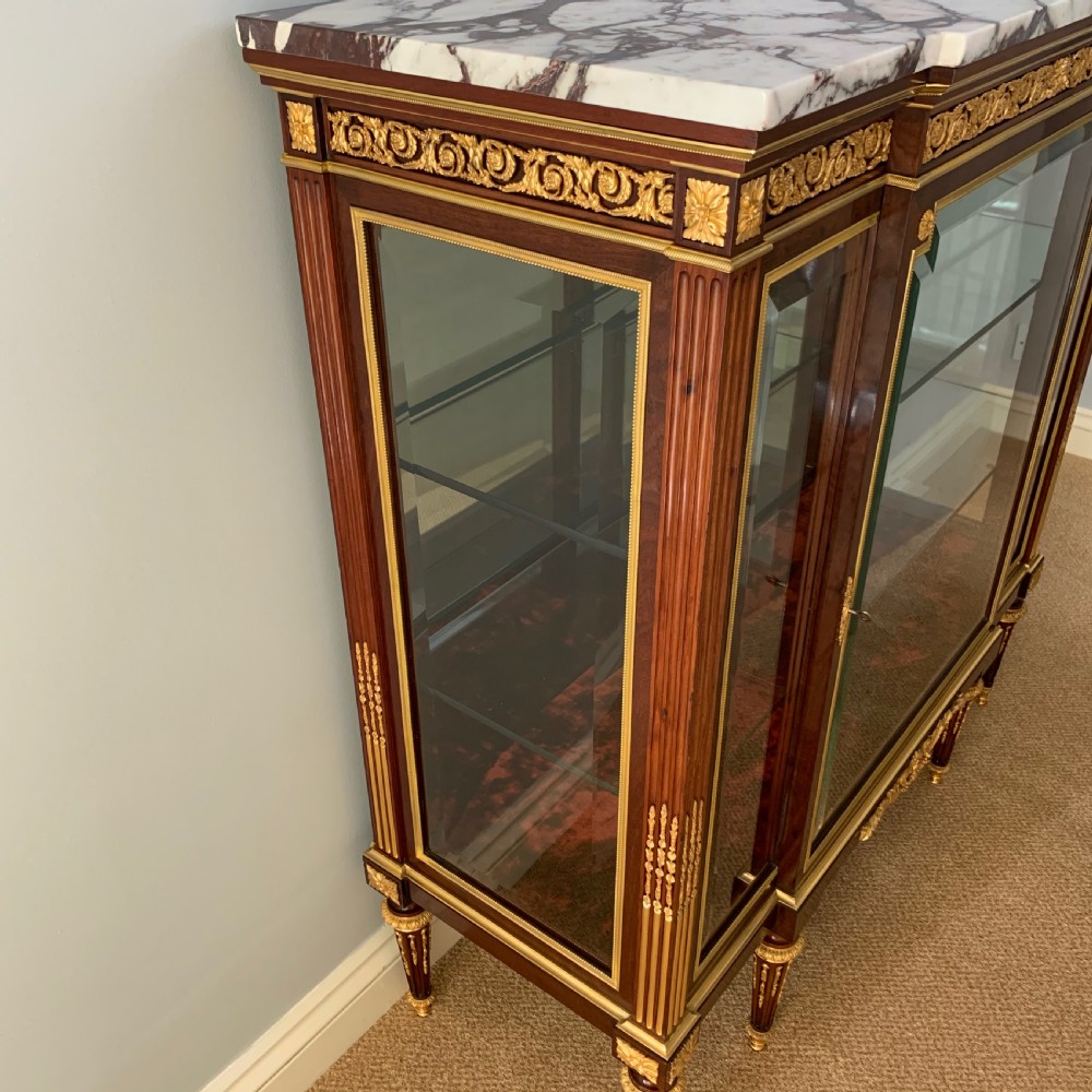 Antique Belle Epoque Mahogany & Ormolu Louis XVI Style Vitrine View VI