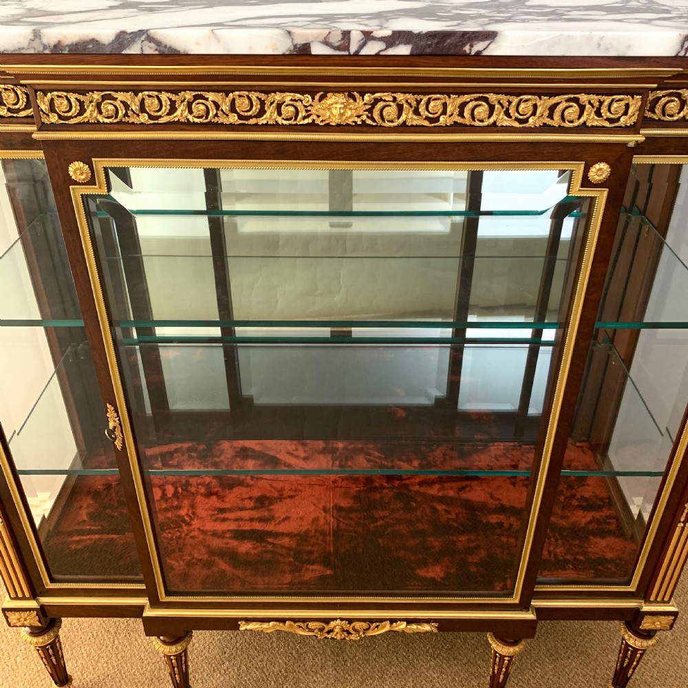 Antique Belle Epoque Mahogany & Ormolu Louis XVI Style Vitrine View VII