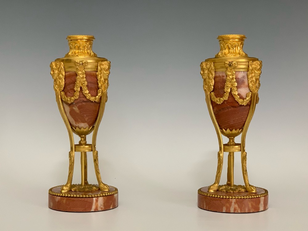 Pair of Louis XVI Style French Marble & Ormolu Cassolettes View IV