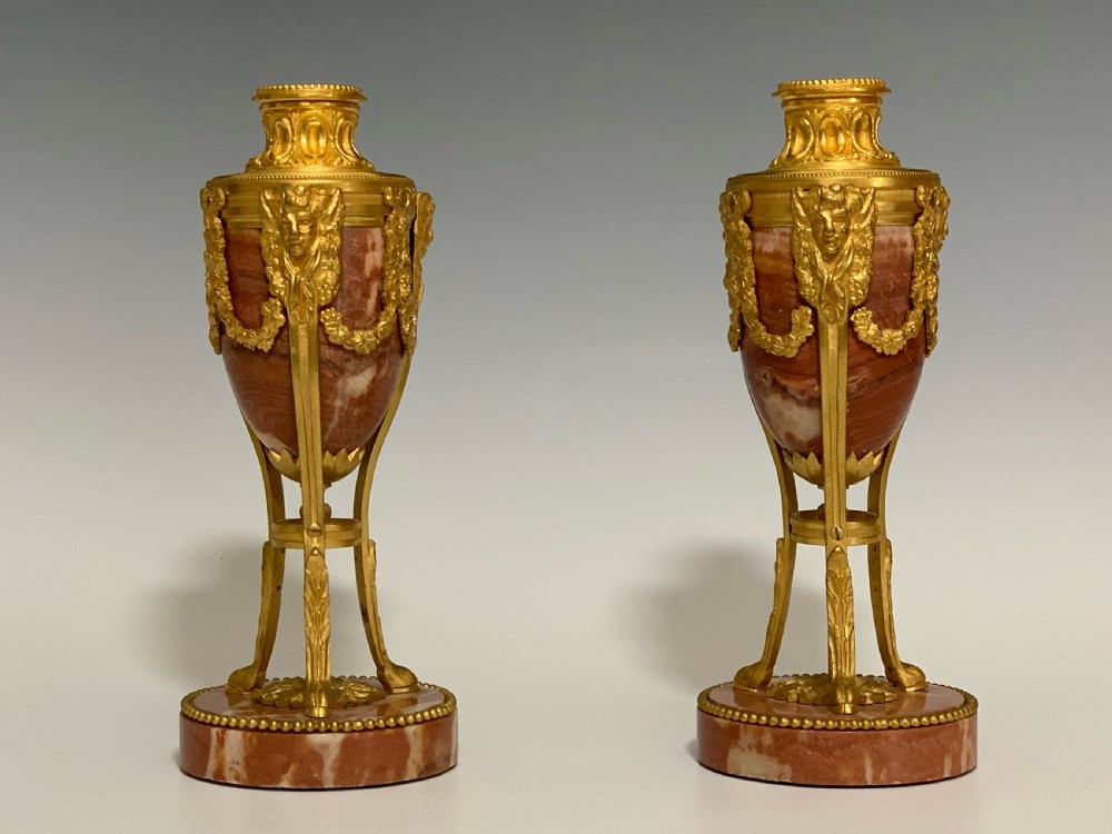 Pair of Louis XVI Style French Marble & Ormolu Cassolettes View VII