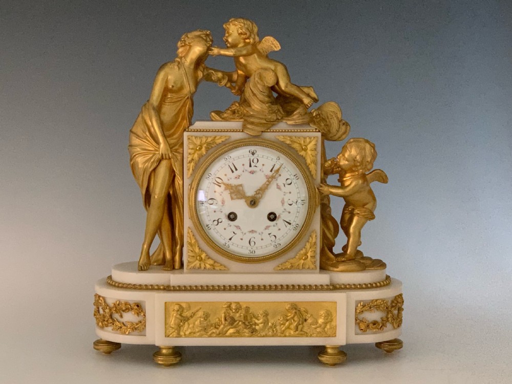 French Louis XVI Style Ormolu Clock Garniture View II