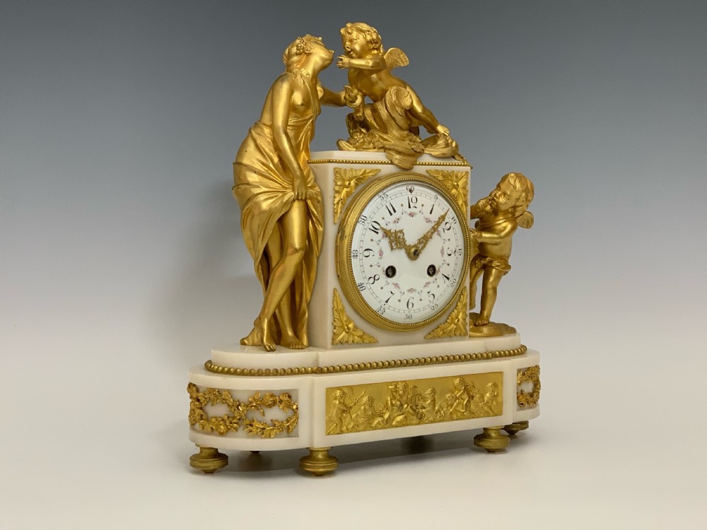 French Louis XVI Style Ormolu Clock Garniture View VII