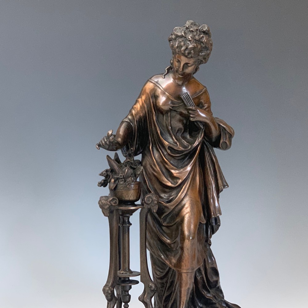 Pair of Antique Classical Female Bronzes by Mathurin Moreau View IV