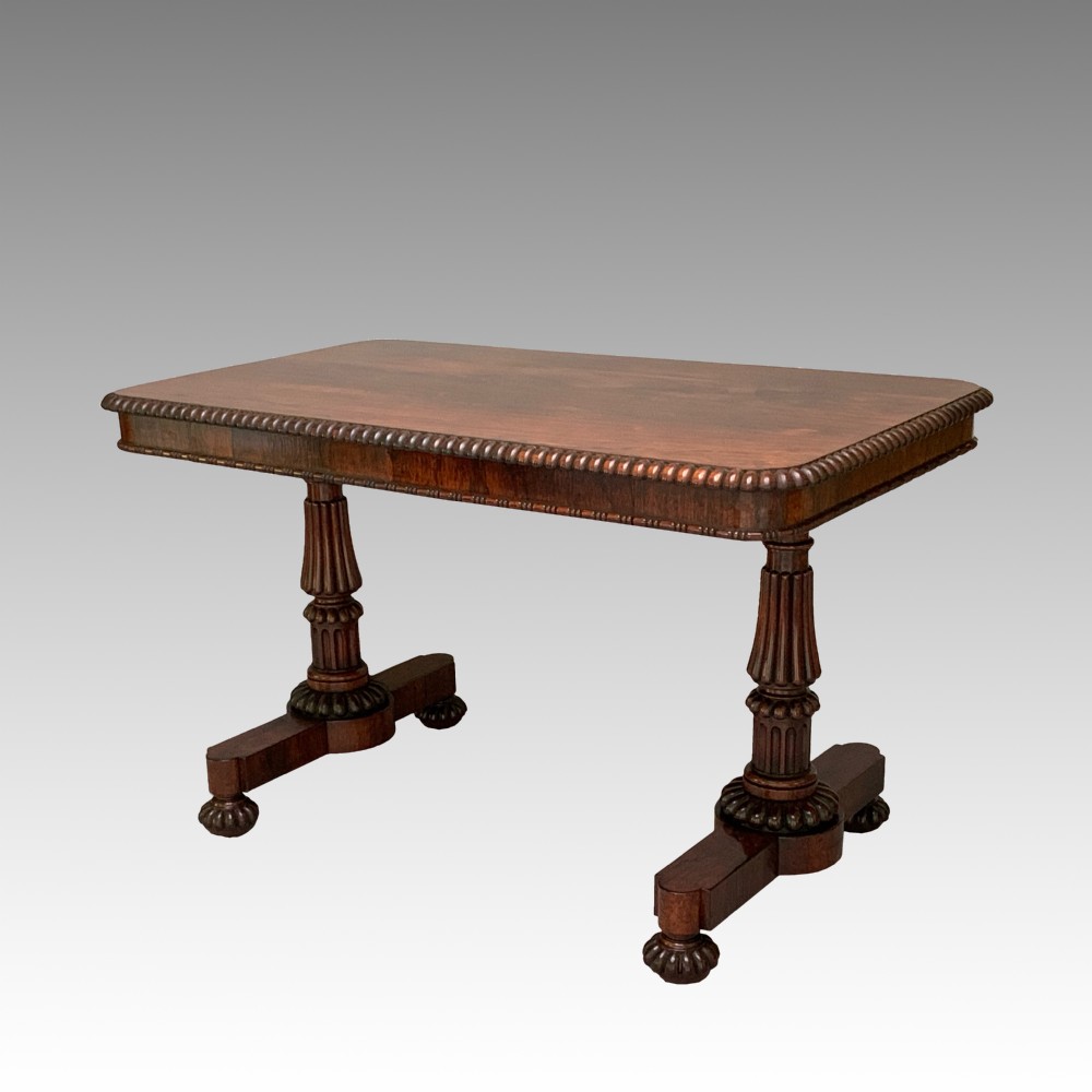Antique George IV Rosewood Library Table by Gillows