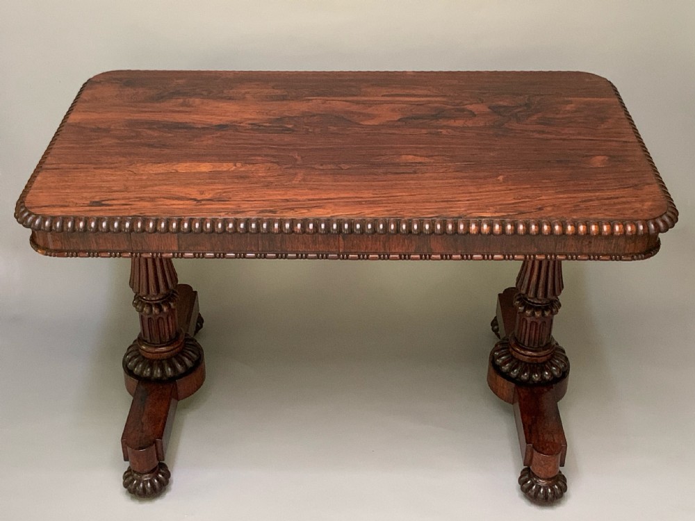 Antique George IV Rosewood Library Table by Gillows View II