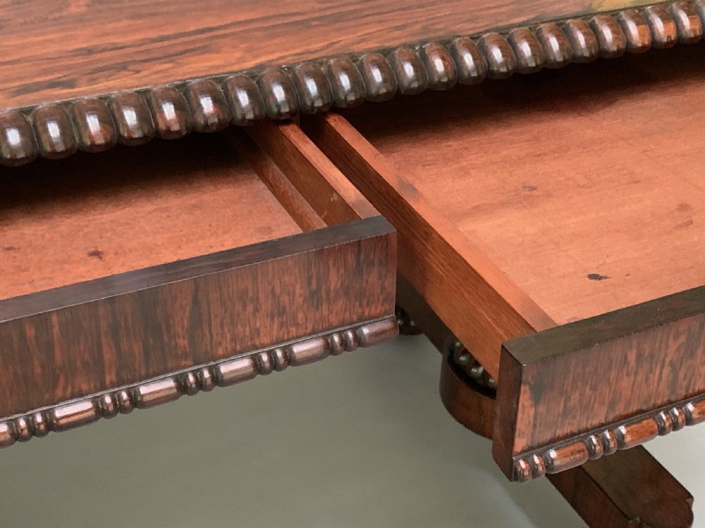 Antique George IV Rosewood Library Table by Gillows View VII