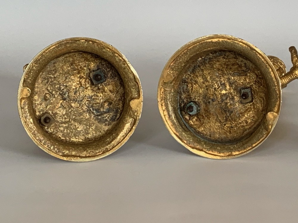 Pair of  19th century Continental Ormolu Bear Candlesticks View III
