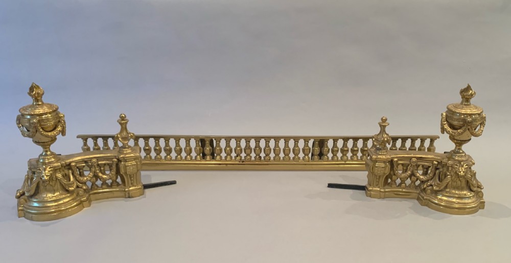Victorian Ormolu Adjustable Fire Chenets Fender
