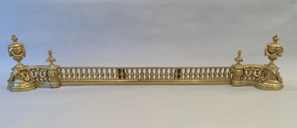 Victorian Ormolu Adjustable Fire Chenets Fender View II