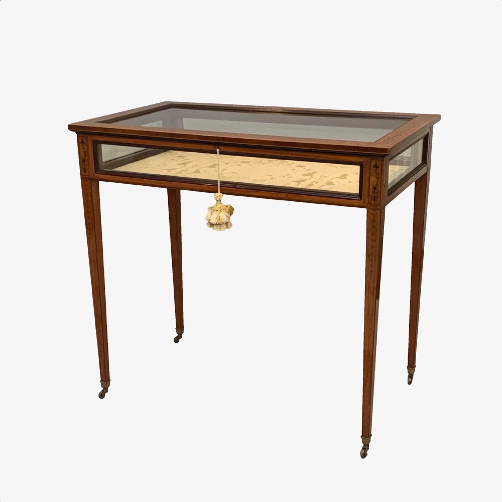 Marquetry Inlaid satinwood Bijouterie Display Table by Edwards & Roberts