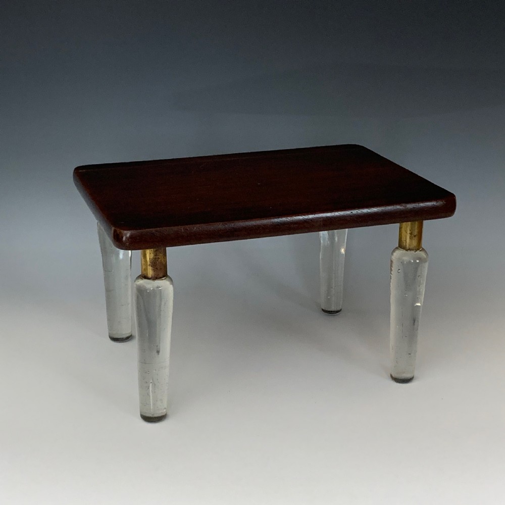 Unusual Georgian Mahogany & Glass Lightning Stool