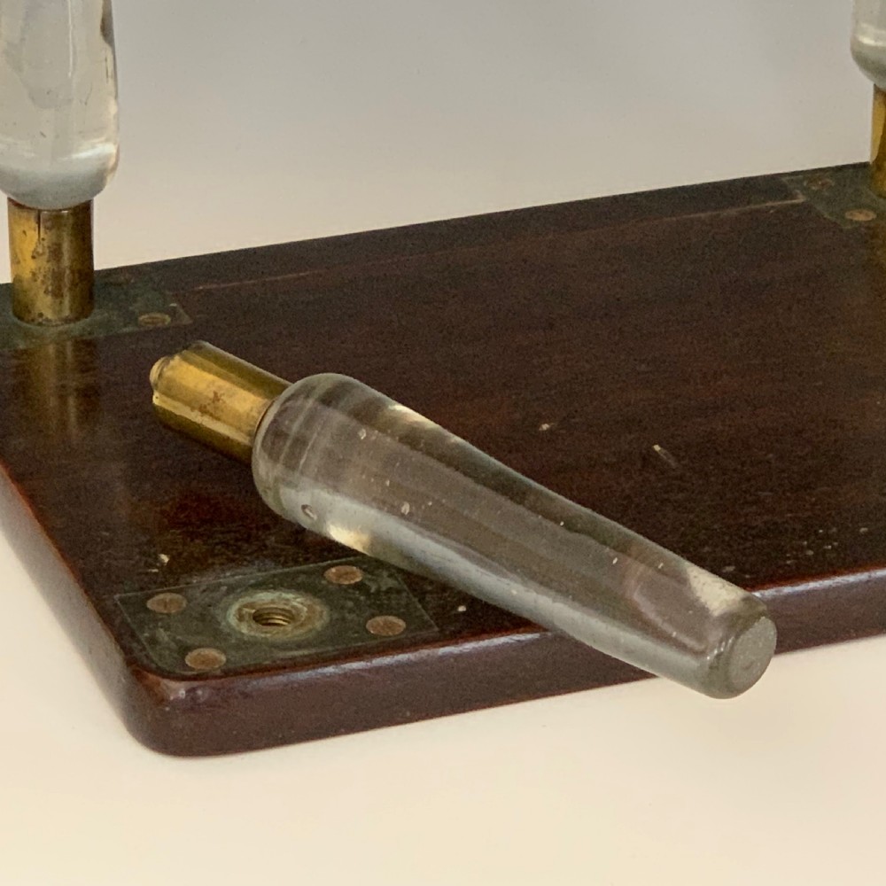 Unusual Georgian Mahogany & Glass Lightning Stool View V