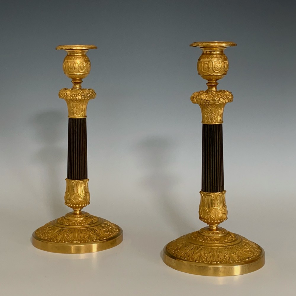 French Ormolu & Bronze Candlesticks