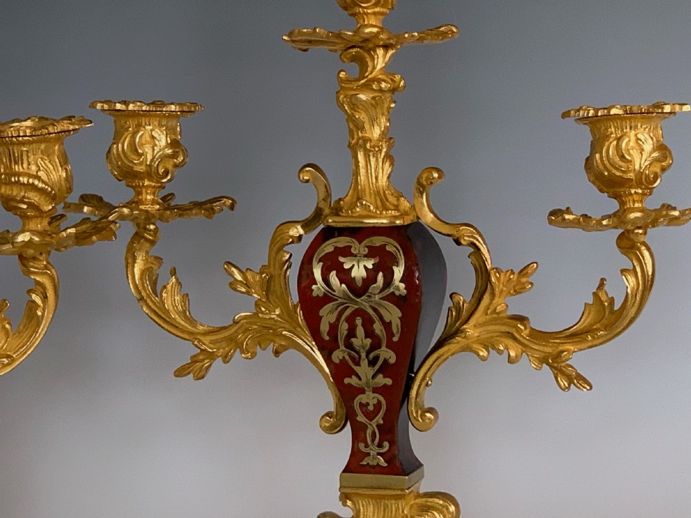 French ormolu & Boulle Inlaid Candelabra View III