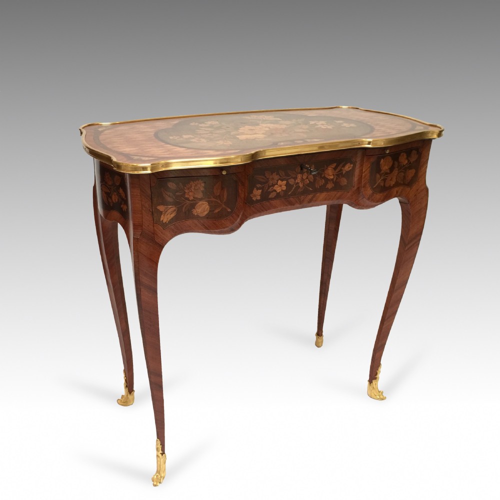Fine French Kingwood & Marquetry marquetry table after Jean-François Oeben Attributed to Paul Sormani