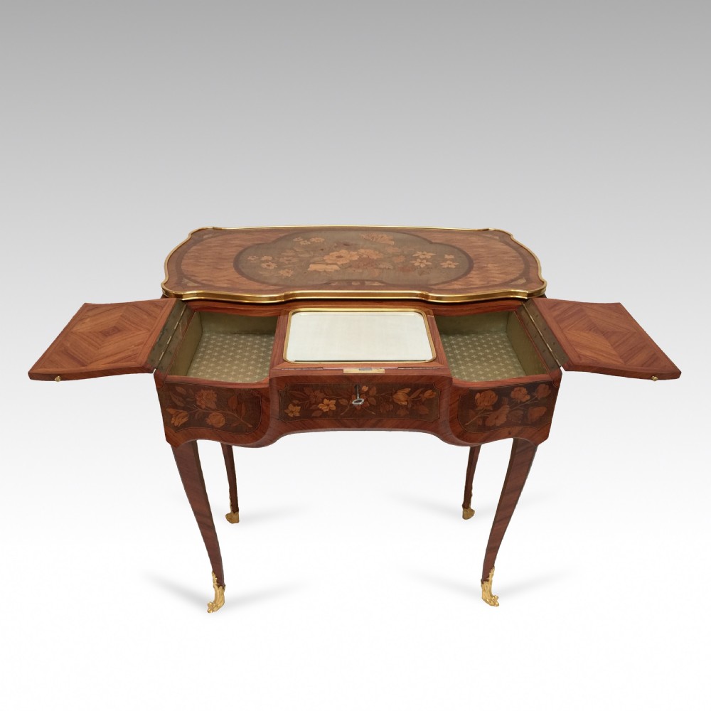 Fine French Kingwood & Marquetry marquetry table after Jean-François Oeben Attributed to Paul Sormani View IV