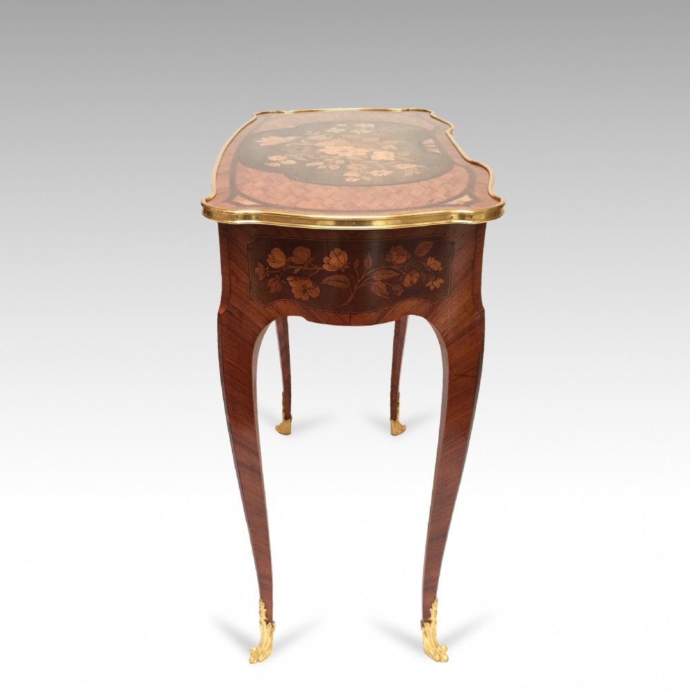 Fine French Kingwood & Marquetry marquetry table after Jean-François Oeben Attributed to Paul Sormani View V
